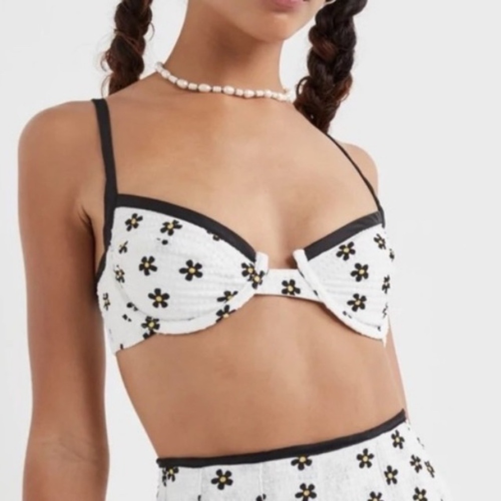 For Love & Lemons Brenda Daisy Print Bra Top NWT large